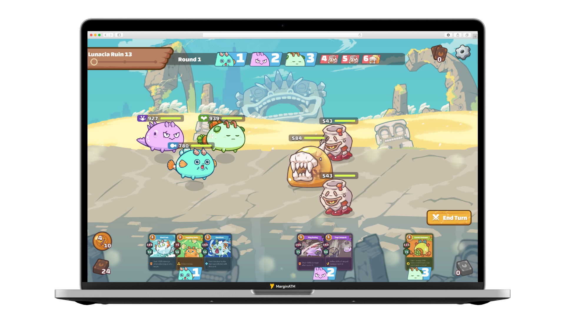 Giao diện chơi PVE trong game Axie