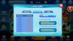 Nạp tiền Momo game Online - game bắn cá Vua Cướp Biển