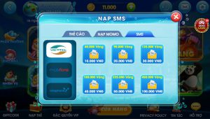Nạp tiền qua SMS game Online - game bắn cá Vua Cướp Biển